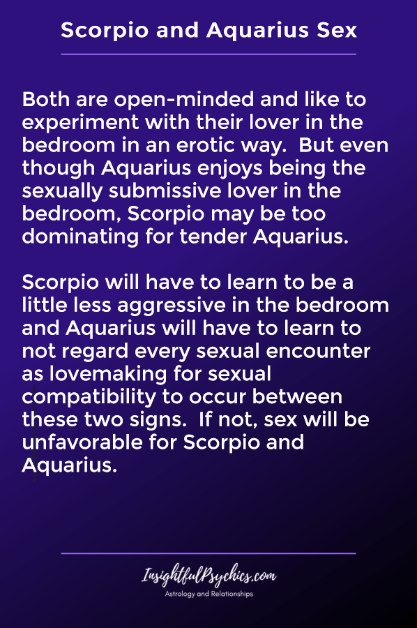 Скорпион и Водолей сексуално съвместими