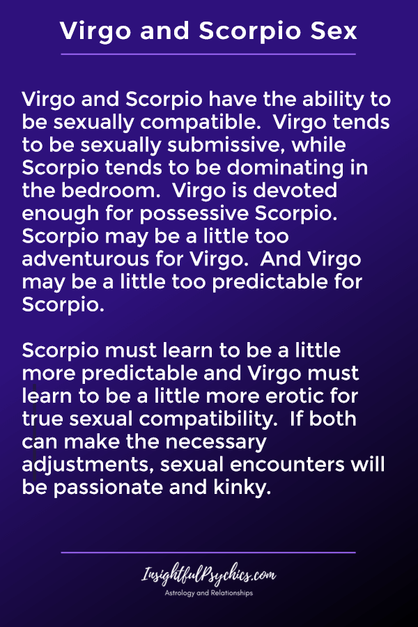 Keserasian Virgo dan Scorpio - Bumi + Air