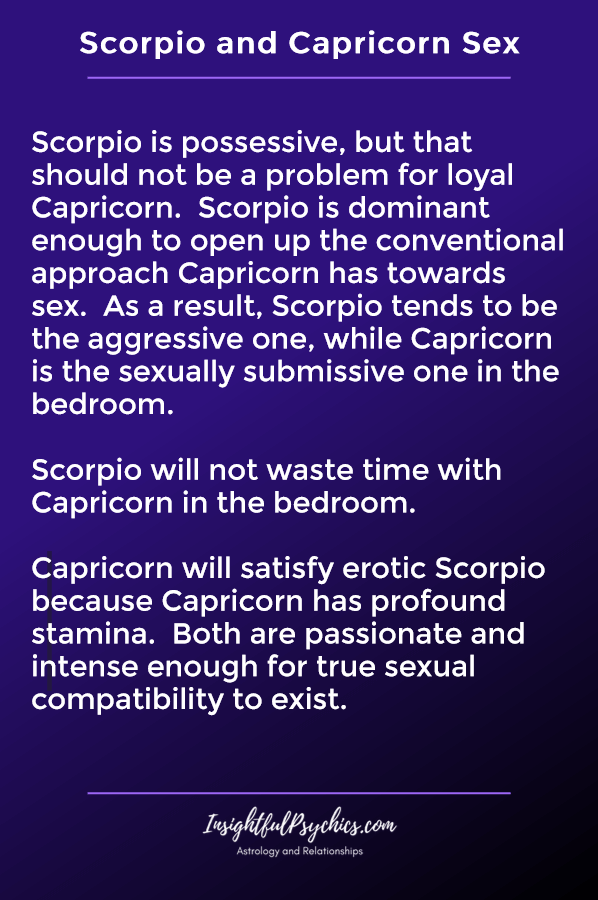 Скорпион и Козирог сексуално съвместими