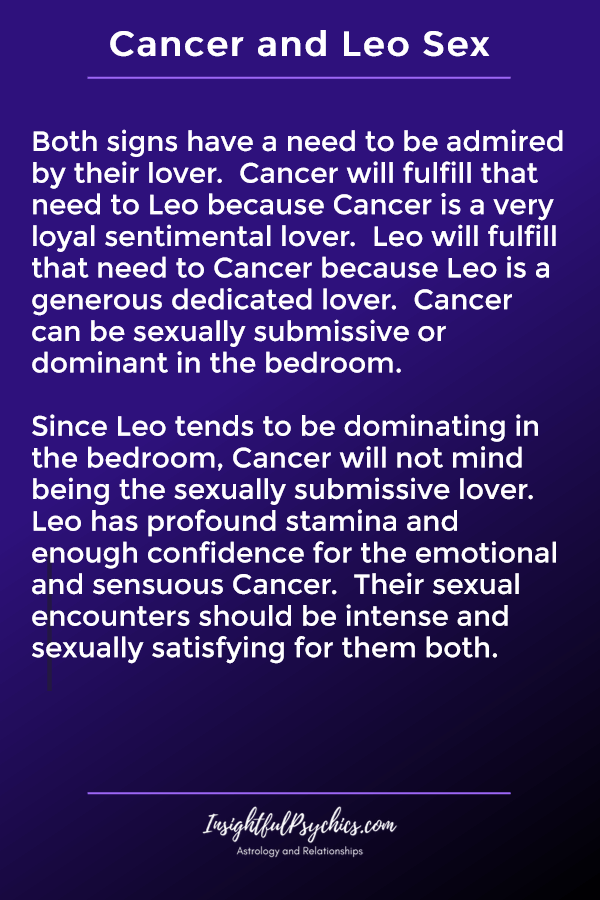 Kreft og Leo kompatibilitet - Vann + brann