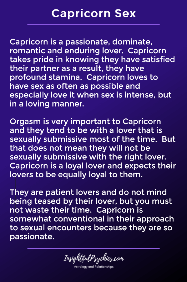 Sexe i seducció de Capricorn