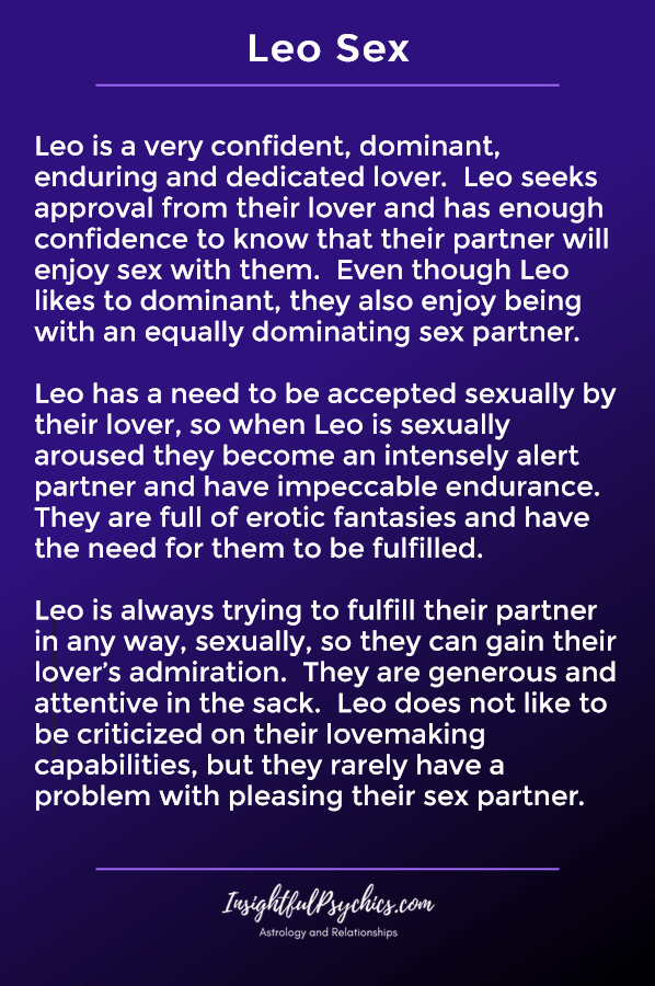 Leo Sex a svádění