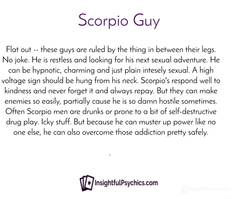 Vīrietis Skorpions - sekss, pievilcība un viņa personība