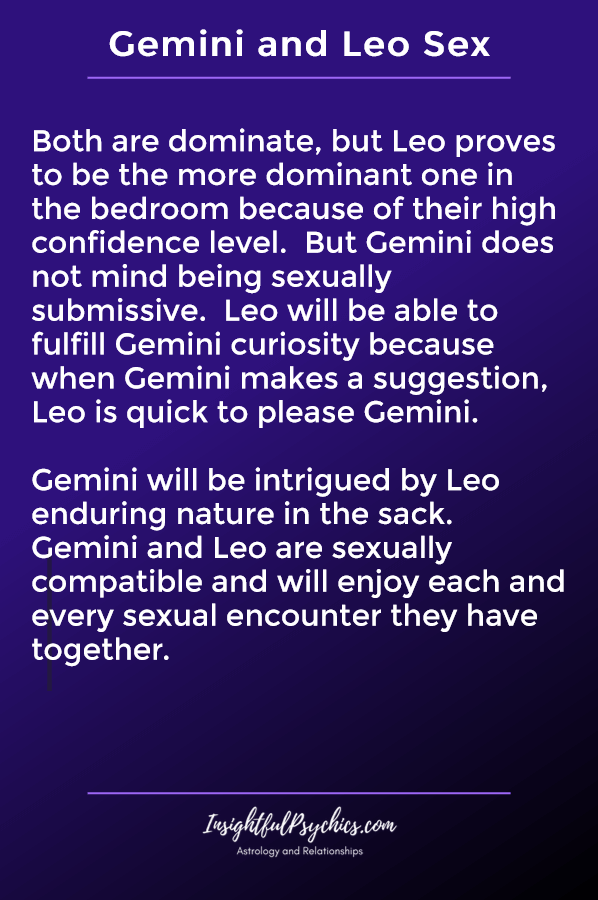 Gemini og Leo seksuelt kompatible