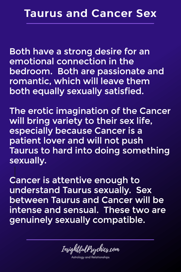 מזל שור וסרטן תואמים מינית