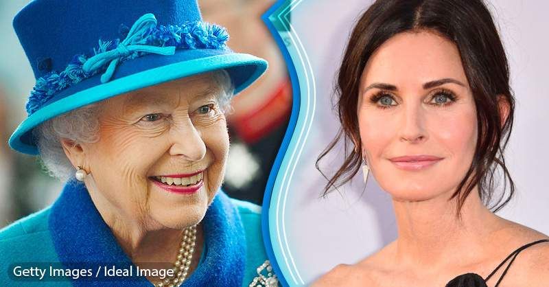 Courteney Cox er overrasket over å høre at hun er knyttet til dronning Elizabeth: 'Jeg håper jeg er fra Buckingham Palace'