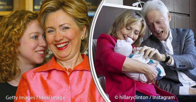 Søt øyeblikk! Hillary Clinton delte søtt bilde av seg selv med sitt nye barnebarn