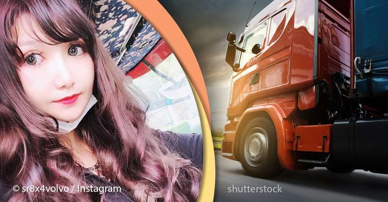Тънка талия + сладострастен бюст = Най-красивият шофьор на камион в Япония
