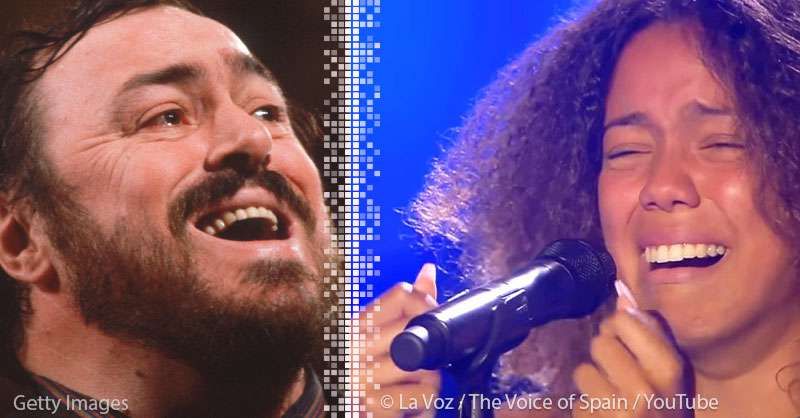 La néta de 15 anys de Luciano Pavarotti esborra l’audiència amb el seu increïble xou de veu a la televisió