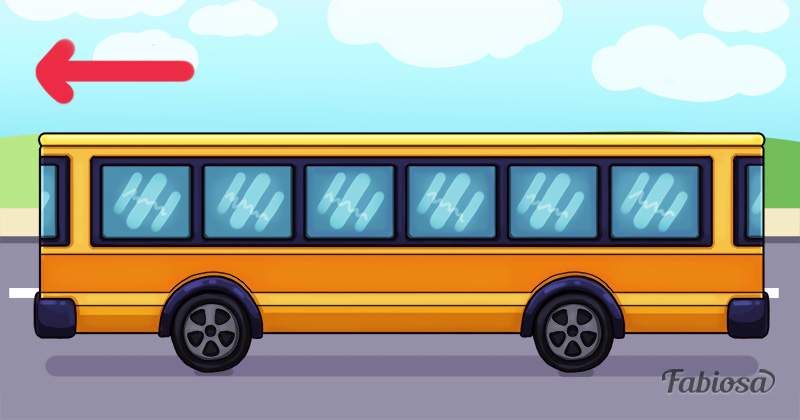 Kebli mįslė: ar galite pasakyti, kuriuo keliu važiuoja autobusas, tiesiog žiūrėdamas į vaizdą? Kebli mįslė: ar galite pasakyti, kuriuo keliu važiuoja autobusas, žiūrėdamas tik į vaizdą? Keblus mįslė: ar galite pasakyti, į kurią pusę Autobusas važiuoja tik žiūrėdamas į vaizdą? Kuria kryptimi važiuoja autobusas, kuria kryptimi važiuoja autobusas, viktorina apie autobusą, mįslė apie autobusą